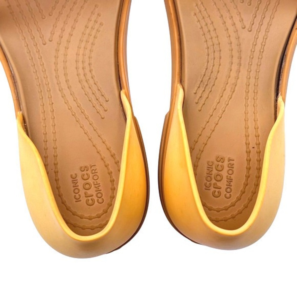 Crocs Tulum Strappy Sandals Women's 6 Marigold Yellow Comfort Slide - Picture 6 of 8